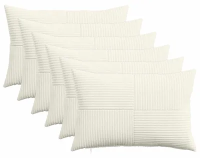 Obrázok produktu pre vidaXL Vankúšový poťah, 6 ks, ALMELO, krémová farba, 50 x 75 cm, materiál: cord