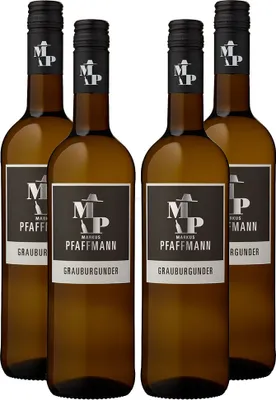 Produktbild von Markus Pfaffmann - 4er Set Grauburgunder - Pfalz / Deutscher Qualitätswein - Trocken 0,75L (12,5% Vol) -[Enthält Sulfite]