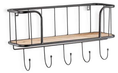 Productafbeelding van Wandkapstok Vinthera Moa, zwart staal, 90 x 30 x 45 cm