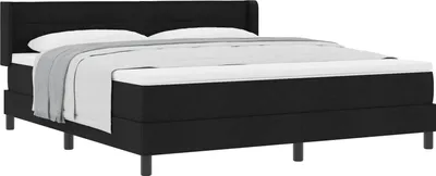 Zdjęcie produktu dla Łóżko sprężynowe Z zagłówkiem Czarny 200 x 180 cm tkanina