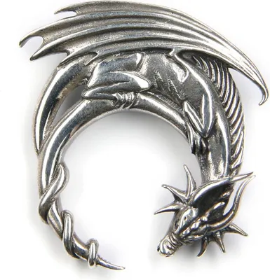 Produktbild von Kettenanhänger Drache 925 Silber Oxidiert 3cm Amulett mystisch Anhänger 7905