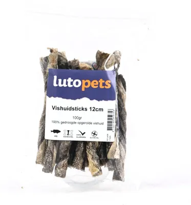 Produktbild von Lutopets Fischhautsticks – 400 g – Kausticks aus Kabeljauhaut