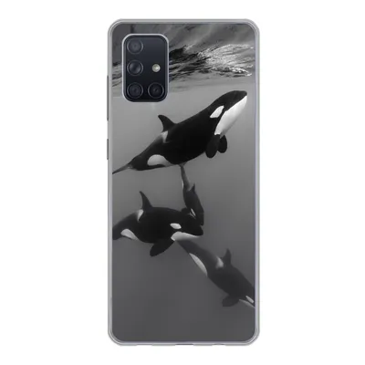 Produktbild von MuchoWow® Handyhülle Schutzhülle Hülle für Samsung Galaxy A51 Orca - Wasser - Schwarz - Weiß Silikon Softcase Handy Hülle - Schutzabdeckung