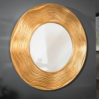 Produktbild von riess-ambiente Eleganter Wandspiegel CIRCLE 100cm gold rund mit verziertem Rahmen Spiegel Dekoration