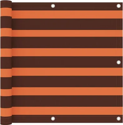 Image de Paravent de balcon 90x400 cm tissu oxford orange et marron