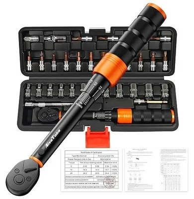 Zdjęcie produktu dla Klucz dynamometryczny rowerowy 1/4" 2 24 nm zestaw 33 części