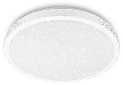 Produktbild von Briloner LED Deckenlampe Kristalloptik 39x8 cm Rund 24W, 2800lm, 4000K Neutralweiß Sternenhimmel Weiß - Deckenleuchte Schlafzimmer Wohnzimmer