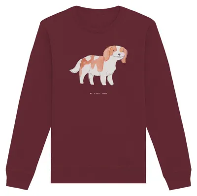 Produktbild von Mr. & Mrs. Panda Bio Baumwoll Pullover Cavalier King Charles Spaniel Moment Größe XL - Burgundy - Geschenk, Pulli, Sweatshirt, Sweater