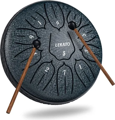 Produktbild von LEKATO zur Zungentrommel 11 Noten D-Taste Melodie Percussion Zen Meditation Yoga Stahl