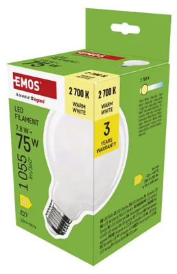 LED žárovka Filament G95 / E27 / 7,8 W (75 W) / 1055 lm / teplá bílá