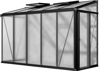 Produktbild von GFP Gewächshaus Anlehngewächshaus Flora 25 - Aluminium - 324x132 cm - 16 mm Polycarbonat-Platten