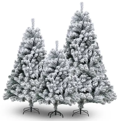 Immagine prodotto di Clanmacy 150cm Albero di Natale Artificiale Fiocchi di neve bianchi per la decorazione di Natale