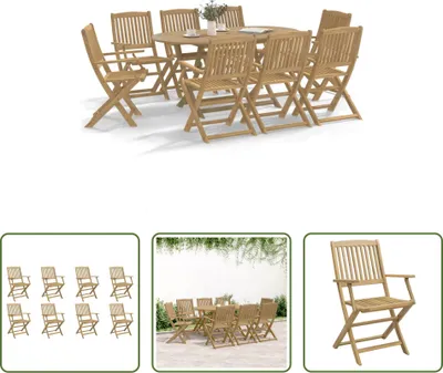 Produktbild von The Living Store Gartenstühle 8 Stk. Klappbar 54,5x58x90 cm Massivholz Akazie