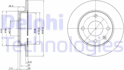 Produktbild von 2x DELPHI Bremsscheibe BG2439 für FORD FIESTA III (GFJ) ESCORT V Cabriolet (ALL)