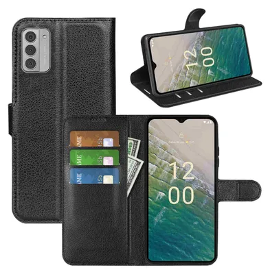 Produktbild von Für Nokia G42 Smart Handy Tasche Schwarz Etuis Kunst-Leder Hülle Cover Case Book Neu