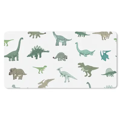 Produktbild von MuchoWow® Schreibtischunterlage Dinosaurier - Grün - Jungen - Braun - Kind - Muster 80x40 cm - XXL Mauspad - Gaming Mauspad