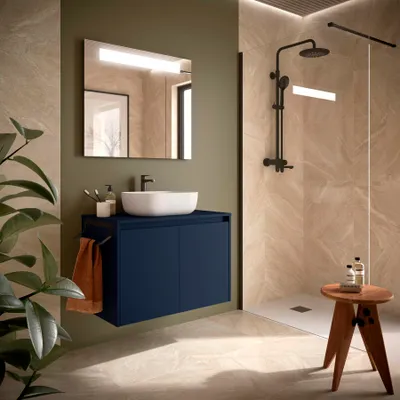 Immagine prodotto di Salgar mobili da bagno NOJA 800 2 ante BLU SATIN + piano lavabo