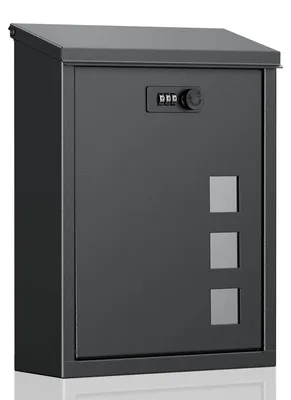 Imagen del producto de Solidchoice - Buzón de pared grande con cerradura numérica - Buzón de acero para exteriores