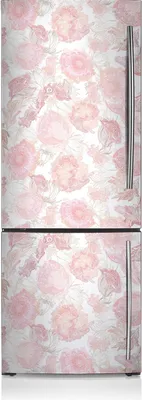 Produktbild von Kühlschrank Aufkleber Kühlschrankmagnete Dekoration Kühlschrankfolie 70x190 cm - Blumenmuster