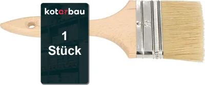 Produktbild von KOTARBAU® Farbpinsel Mit Holzgriff 76 mm 1 St. Alle Größen Flachpinsel Beizen Lasur Farben Malerpinsel Streichen Lack Acrylfarben Reißfeste Borsten Auswaschbar Uni