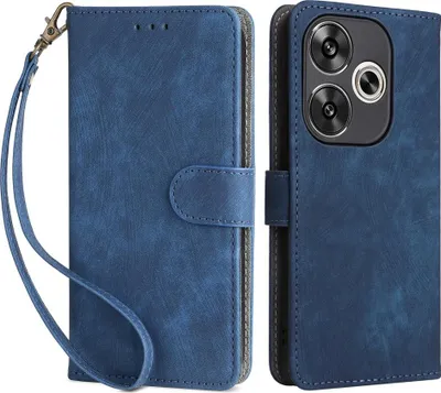 Produktbild von Xiaomi Poco F6 Hülle - Coverup Klapphülle mit Schlüsselband - Blau