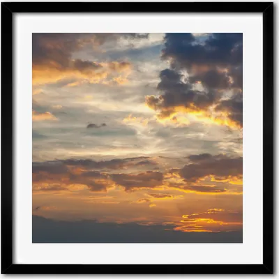 Produktbild von Bild - 50 cm x 50 cm - MDF - Rahmen, Wandkunst - Sonnenuntergang