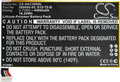Image de TECHTEK Batterie compatible avec [Amazon] KC5, Kindle Fire HD 2013, Kindle Fire HD 3rd, Kindle Fire HD 7 3rd, Kindle HDX 7.0, P48WVB4 remplace 26S100