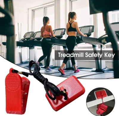 Produktbild von Laufband-Sicherheitsschloss, rechteckig, Not-Aus-Zubehör, universeller Sicherheitsschlüssel für Laufmaschinen, für Fitness, Rot