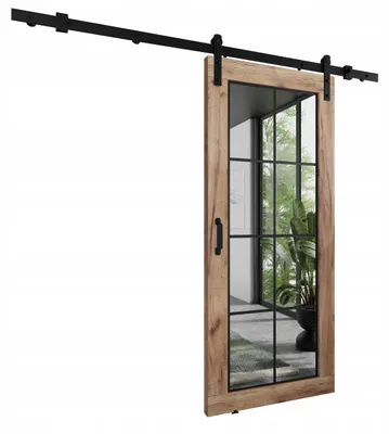 Produktbild von KierMoebel Schiebetür Komplettset LOFT ADIO 5 Eiche Craft Gold 96x205x3,2 cm, Wohnzimmer Schiebetür