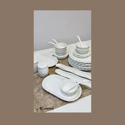 Produktbild von Almina Pearly 31-teiliges Frühstücksset Porzellan Perletrand für 6 Personen