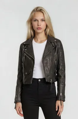 Produktbild von Freya Damen Echtleder Bikerjacke Schwarz L