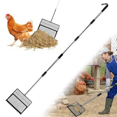 Immagine prodotto di Pala regolabile per la rimozione del letame di gallina - Accessori per la pulizia 4-in-1