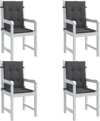 Produktbild von Niedriglehner-Auflagen 4 Stk Melange Anthrazit 100x50x4cm Stoff