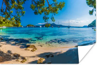 Produktbild von MuchoWow® Poster Strand - Meer - Boot - Mallorca 180x120 cm - Fotoplakat