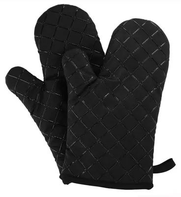Produktbild von Schwarzer, hitzebeständiger Ofenhandschuh aus Baumwolle
