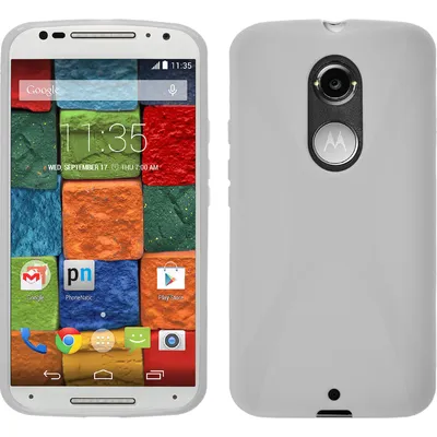 Produktbild von PhoneNatic Case kompatibel mit Motorola Moto X 2014 2. Gen. - weiß Silikon Hülle X-Style + 2 Schutzfolien
