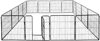 Produktbild von Silecomplaza Welpenauslauf 16eckig Welpenlaufstall Tierlaufstall Freigehege Freilaufgehege Freilauf Käfig Welpenzaun 80 cm