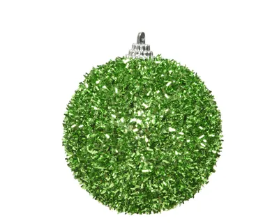 Imagen del producto de Adorno navideño para árbol de Navidad, forma de esfera, color verde, 8 cm de diámetro