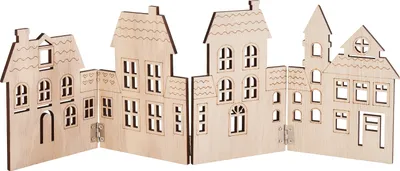 Produktbild von VBS Holz-Silhouette "Häuserzeile"