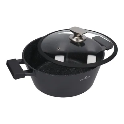 Obrázek produktu pro Zwieger Černý kameninový hrnec s poklicí 28 cm 5,5 l
