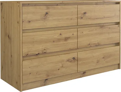 Produktbild von CDF Moderne Kommode Karo K6 K120 | Farbe: Eiche Artisan | Schrank für Dokumente, Kleinigkeiten