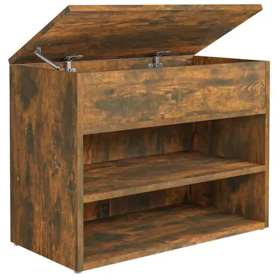 Obrázok produktu pre vidaXL Lavica na topánky z dymového duba 60x30x45 cm odvodený výrobok z dreva