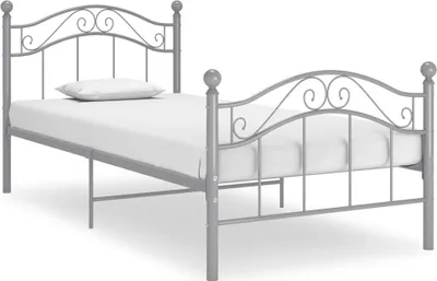 Image de Cadre de lit sans matelas gris métal 90x200 cm