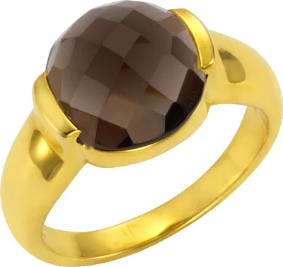 Produktbild von Jamelli Ring 925 Silber vergoldet Rauchquarz 12mm
