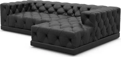 Produktbild von Kunstleder L-Form Sofa Meliva Schwarz Rechts