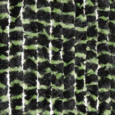 Produktbild von Moritz Flauschvorhang aus Chenille 100 x 230 cm grün schwarz gestreift Türvorhang als Fliegenschutz Insektenschutz für Camping Wohnwagen