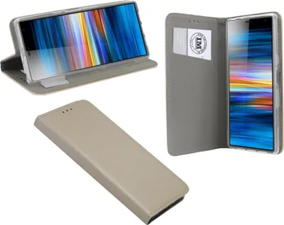 Immagine prodotto di Custodia a libro "Smart" compatibile con il telefono cellulare SONY XPERIA 10 custodia a portafoglio con funzione di supporto, slot per schede oro