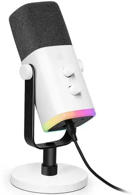 Produktbild von FIFINE AM8w - USB Dynamisches RGB Gaming-Mikrofon mit Tasten - Weiß (P4/PS5/PC/Mac)