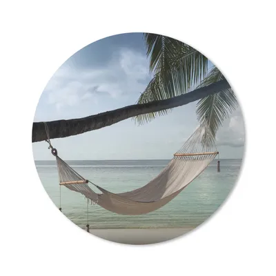 Produktbild von MuchoWow® Mauspad Mousepad Palme - Hängematte - Strand 20x20 cm - Mousepads - Maus Mat - Pad - Mausunterlage - Schreibtischmatte