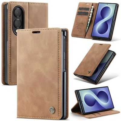 Obrázek produktu pro Pouzdro pro Samsung Galaxy Z Fold 8, RetroPolyuretanKožené Pouzdro s Funkcí Stojánku hnědá